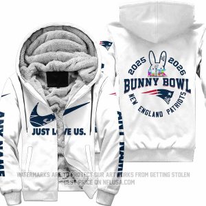 Bunny Bowl - Just Love Us - New England Patriots - Fleece Zip Hoodie