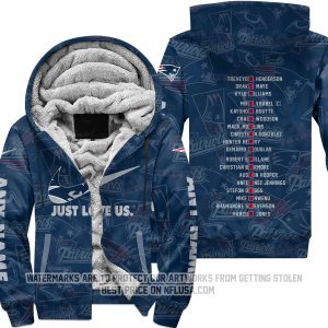 Limited Edition - Just Love Us - New England Patriots - Fleece Zip Hoodie