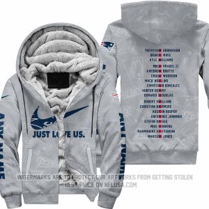 Limited Edition - Just Love Us - New England Patriots - Fleece Zip Hoodie