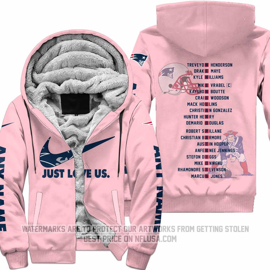 Limited Edition - Just Love Us - New England Patriots - Fleece Zip Hoodie
