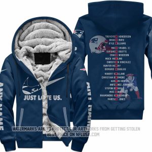 Limited Edition - Just Love Us - New England Patriots  - Fleece Zip Hoodie