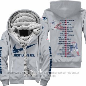 Limited Edition - Just Love Us - New England Patriots - Fleece Zip Hoodie