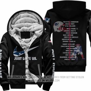 Limited Edition - Just Love Us - New England Patriots - Fleece Zip Hoodie