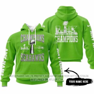 Seattle Seahawks Super Bowl LX Champions Locker Room Trophy - Action Green