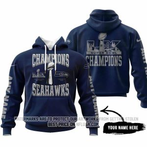 Seattle Seahawks Super Bowl LX Champions Locker Room Trophy - College Navy