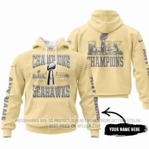 Seattle Seahawks Super Bowl LX Champions Locker Room Trophy - Pastel Yellow