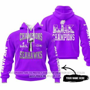 Seattle Seahawks Super Bowl LX Champions Locker Room Trophy - Purple