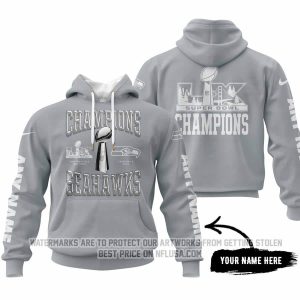 Seattle Seahawks Super Bowl LX Champions Locker Room Trophy - Wolf Gray