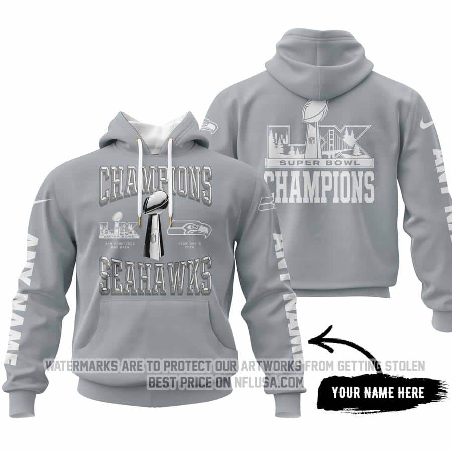 Seattle Seahawks Super Bowl LX Champions Locker Room Trophy - Wolf Gray