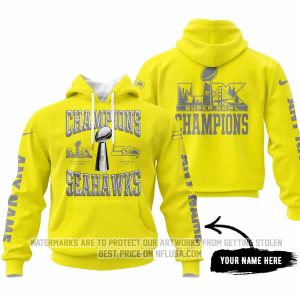 Seattle Seahawks Super Bowl LX Champions Locker Room Trophy - Yellow