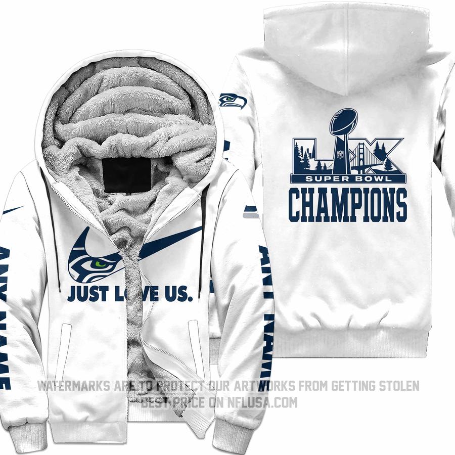 Seattle Seahawks Super Bowl LX Champions Locker Room Trophy - Fleece Zip Hoodie