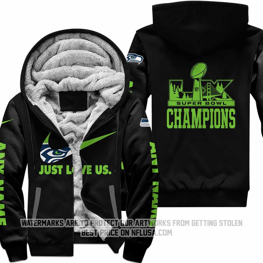 Seattle Seahawks Super Bowl LX Champions Locker Room Trophy - Fleece Zip Hoodie