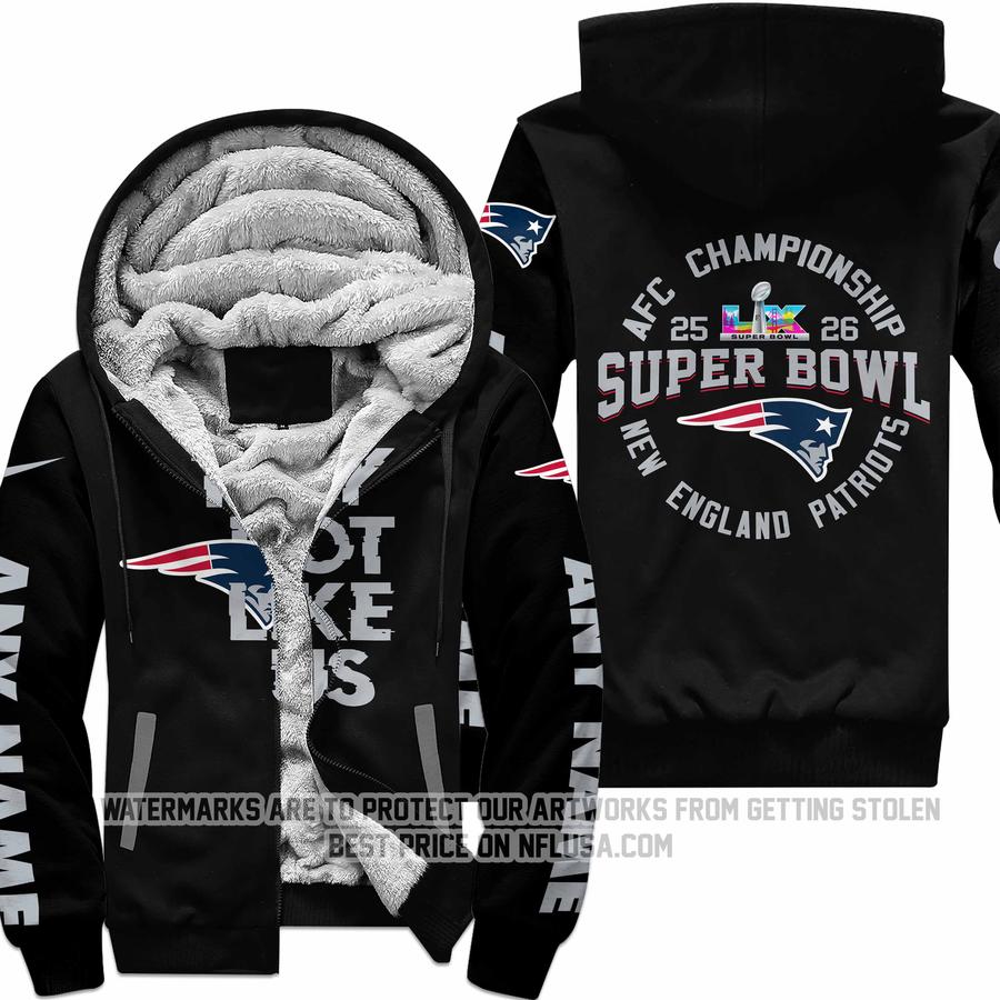 Super Bowl LX - They Not Like Us - New England Patriots - Fleece Zip Hoodie