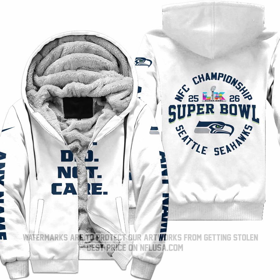 We Did Not Care - Seattle Seahawks - Fleece Zip Hoodie