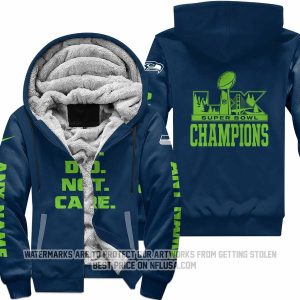 We Did Not Care  - Seattle Seahawks  - Fleece Zip Hoodie