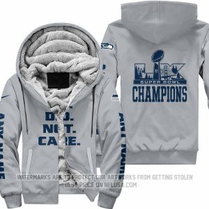 We Did Not Care  - Seattle Seahawks - Fleece Zip Hoodie