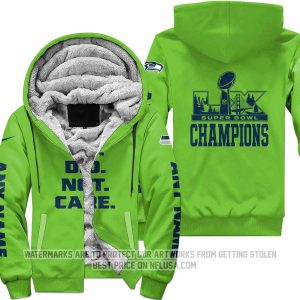 We Did Not Care  - Seattle Seahawks - Fleece Zip Hoodie