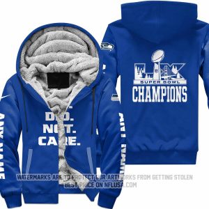 We Did Not Care  - Seattle Seahawks  - Fleece Zip Hoodie