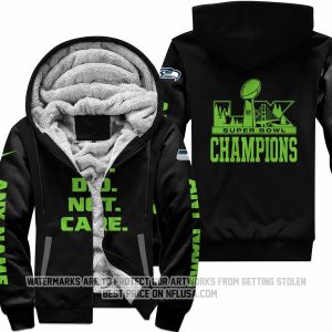 We Did Not Care - Seattle Seahawks - Fleece Zip Hoodie